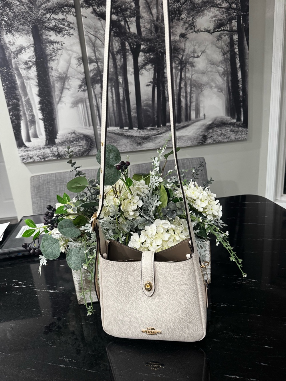 COACH Hadley Mini Crossbody in Chalk pebbled leather - Picture 3 of 11